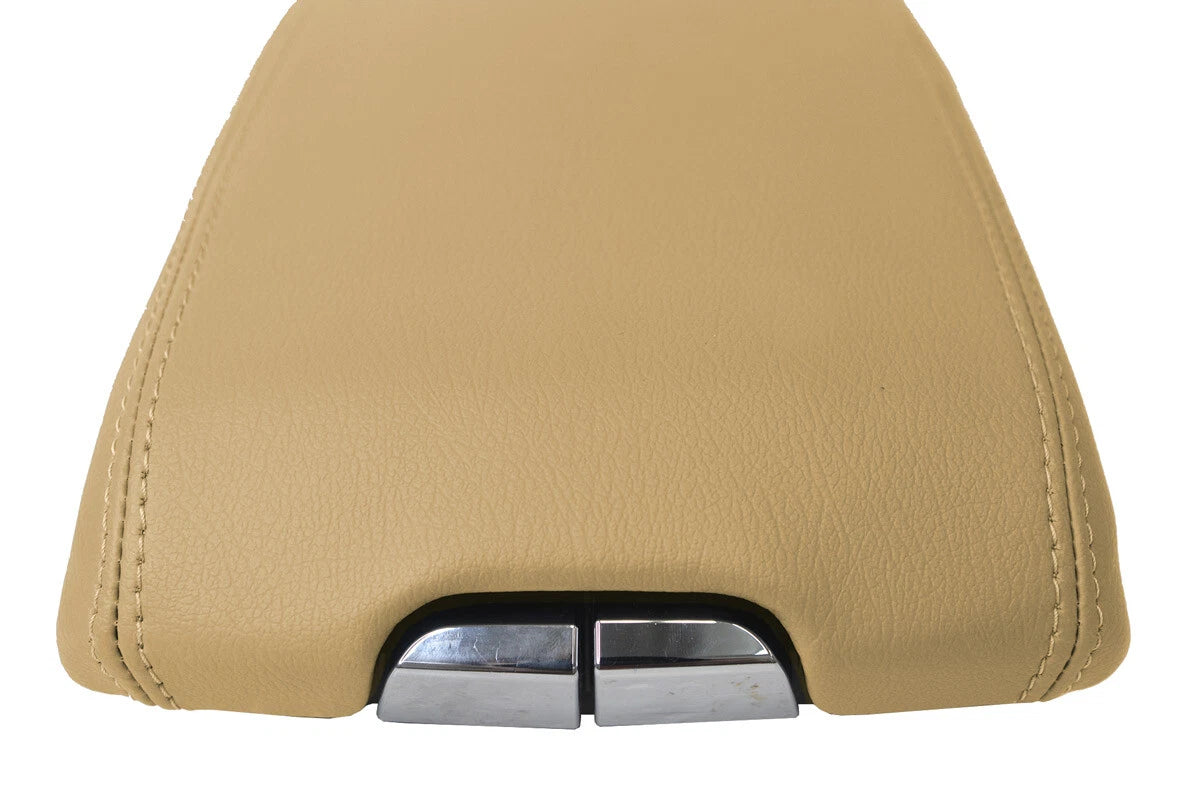 Leather Center Console Armrest Cover for Cadillac SRX (2010–2016) Beige Tan