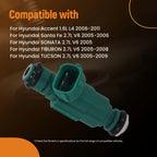 Fuel Injector Kit 6X for Hyundai Tiburon Santa Fe 2.7L V6 (2005–2008)