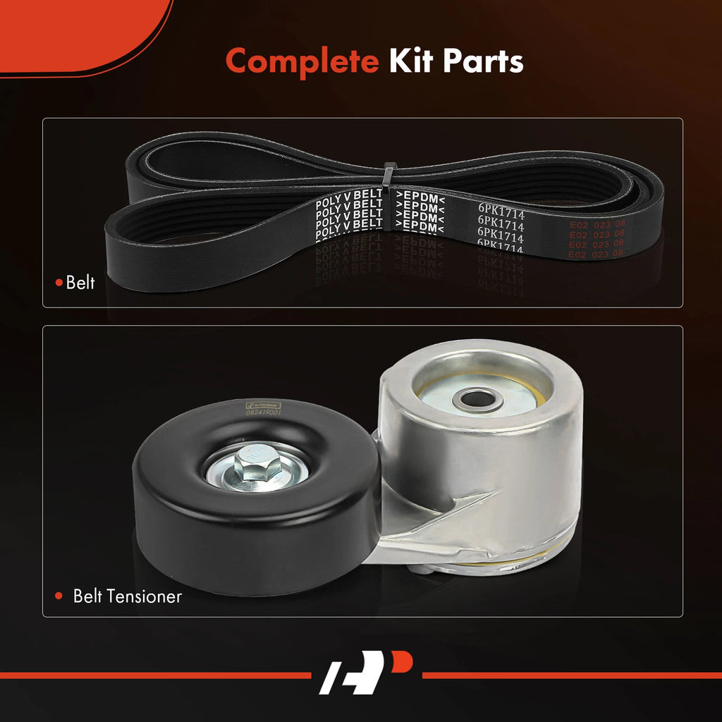 2X Serpentine Belt Drive Component Kit for Ford F-250 F-350 (1988–1996)