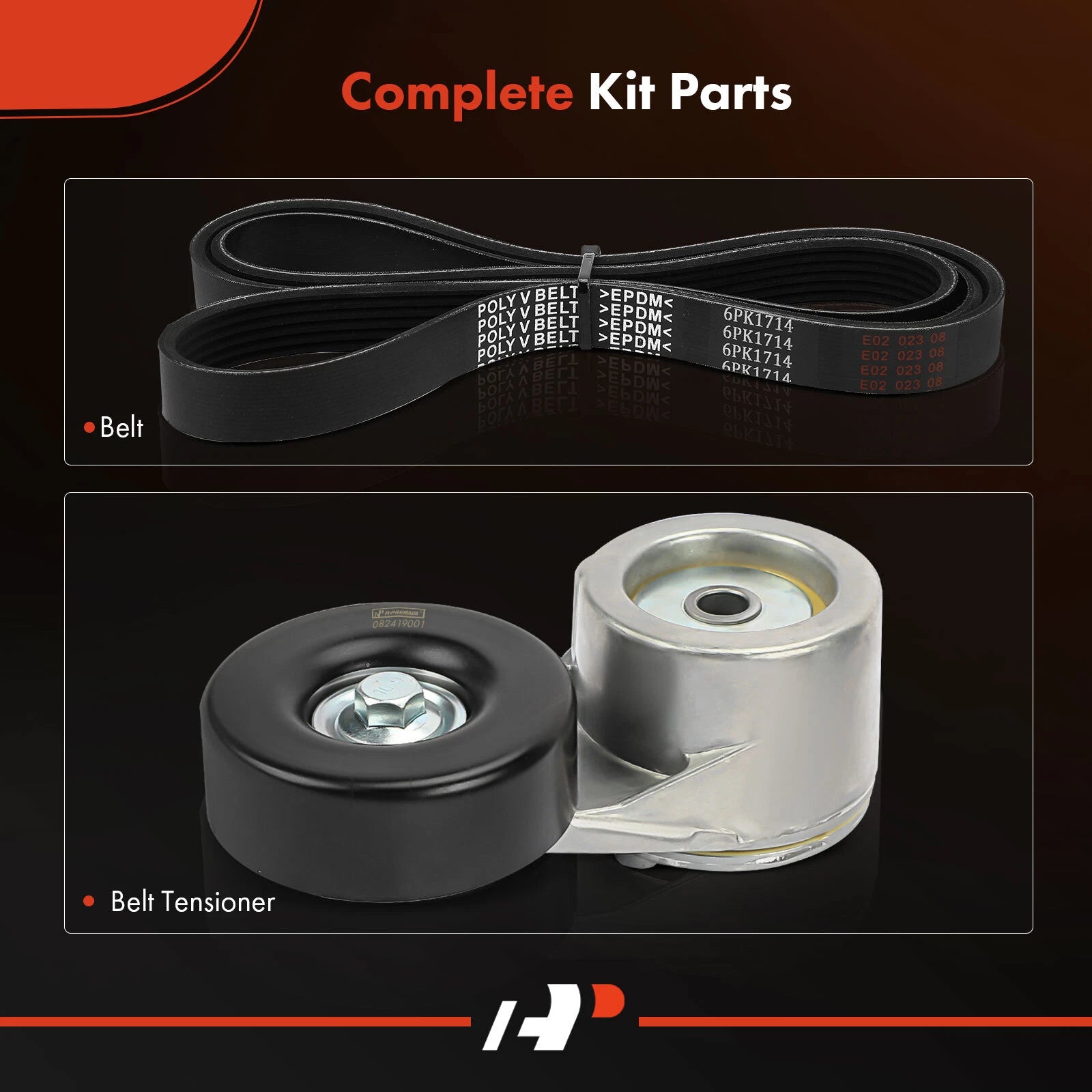 2X Serpentine Belt Drive Component Kit for Ford F-250 F-350 (1988–1996)