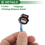 Set of 3 Pin Sensor Wiring Harnesses for Ford Edge (2018–2024) 22 Gauge