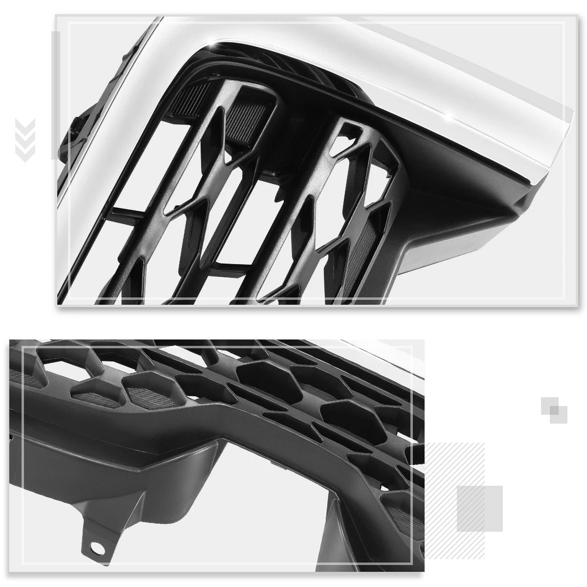 Matte Grey Mesh Lower Grille w/Badge Slot & Chrome Trim for Subaru Forester (2014–2016)