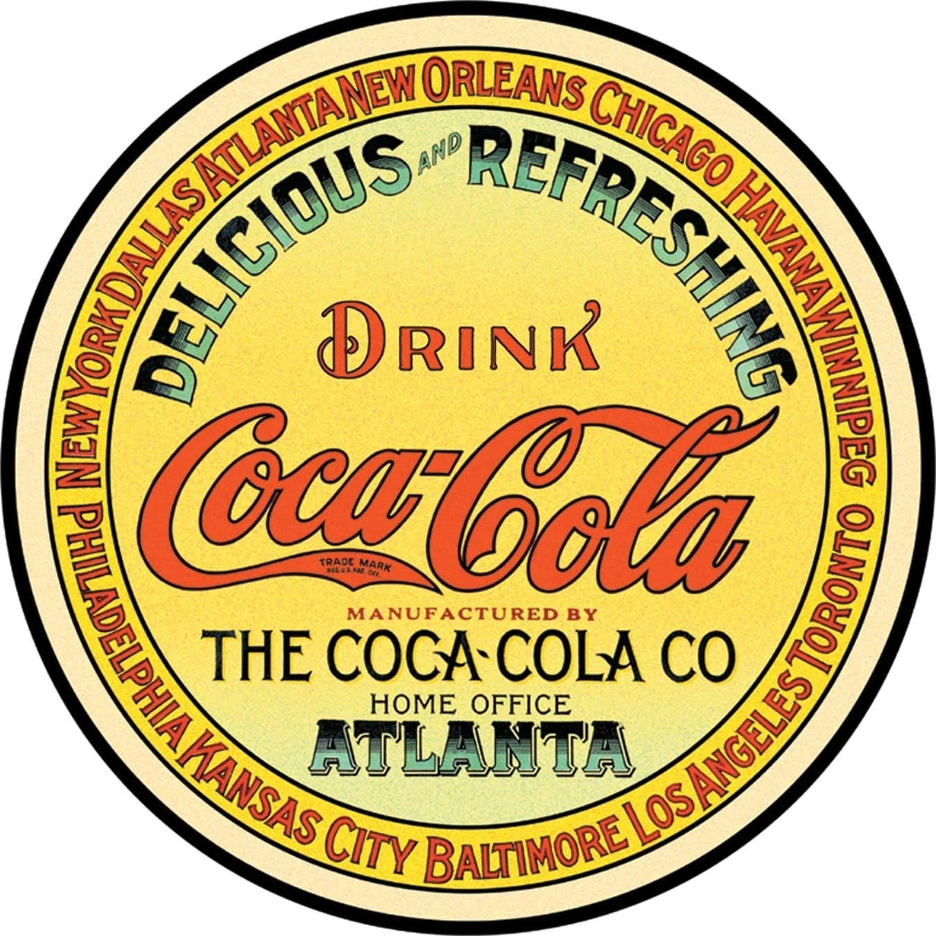 Coca Cola Keg Label Metal Sign 12 Inch #1070 for Man Cave Bar Decor