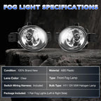 Pair LED Fog Lights for Nissan Altima Versa Sentra (2004-2019)