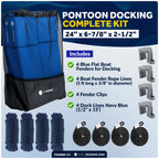 4-Pack Blue Flat Boat Fender Kit 24" x 6-7/8" x 2-1/2"