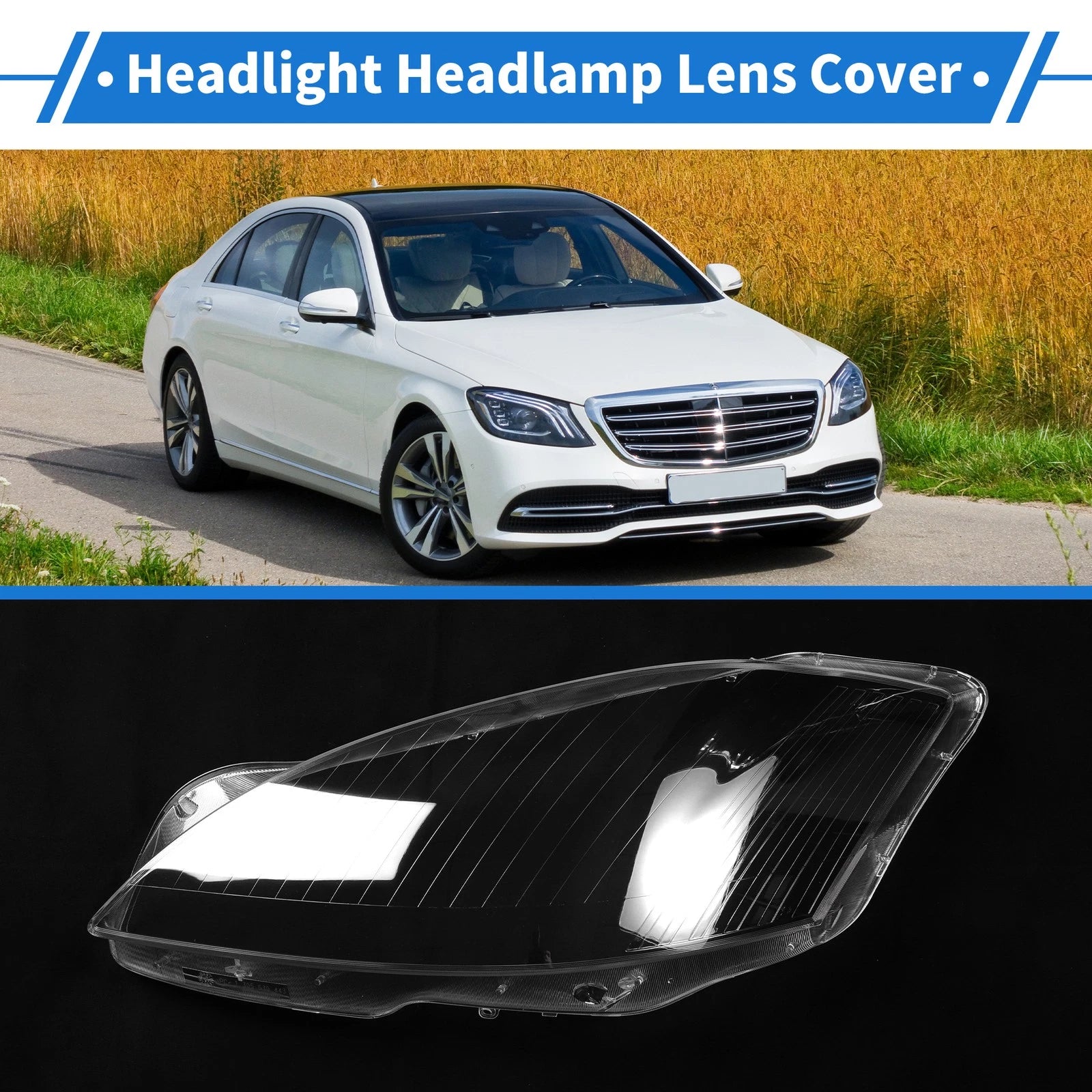 1 Pcs Headlight Lens Cover for Mercedes-Benz S-Class (2006–2009)