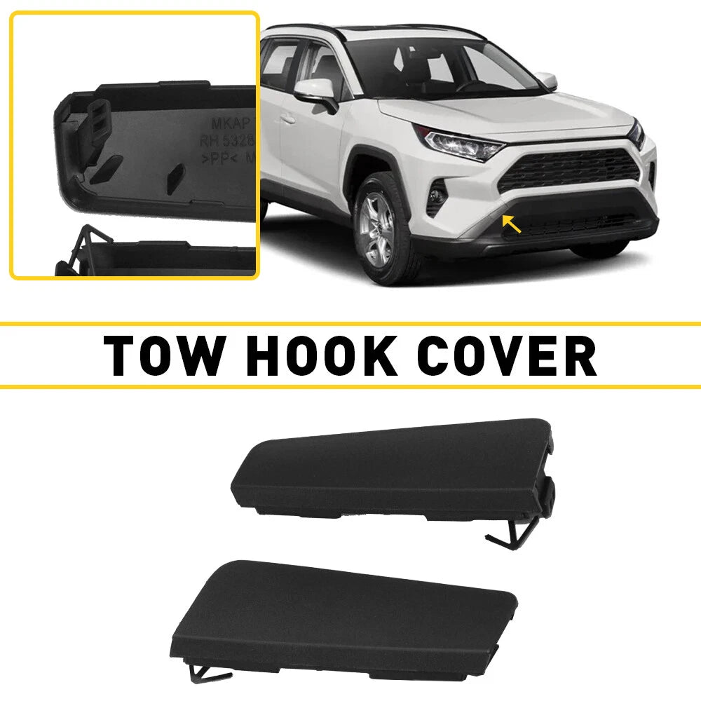 2X Front Bumper Tow Hook Cover Cap for Toyota RAV4 (2019–2022)