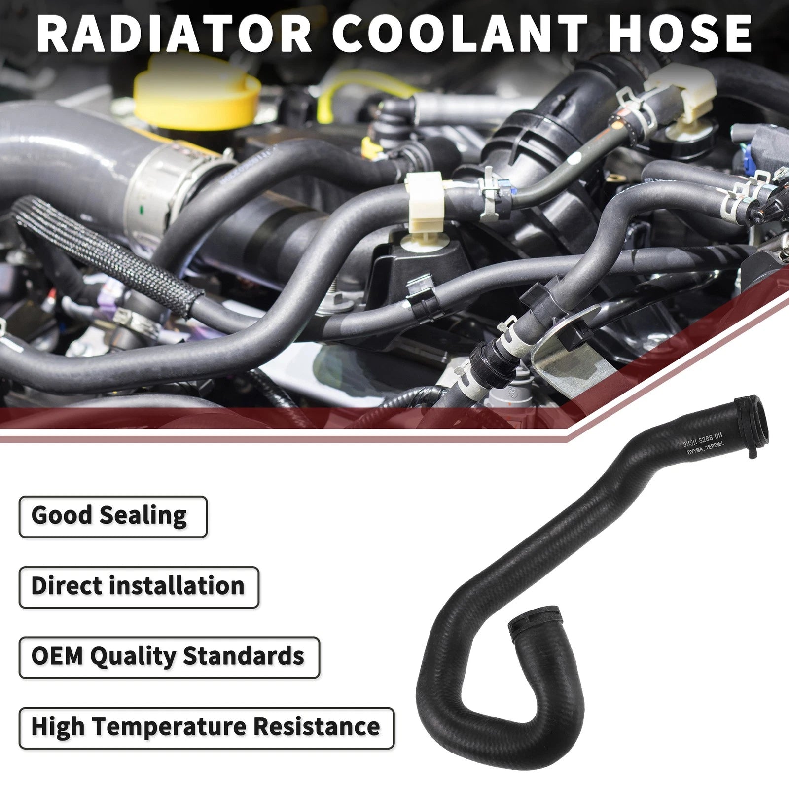 Radiator Coolant Hose for Ford C-Max 1.8 2.0 (2004–2010) No. 3M5H8286DH