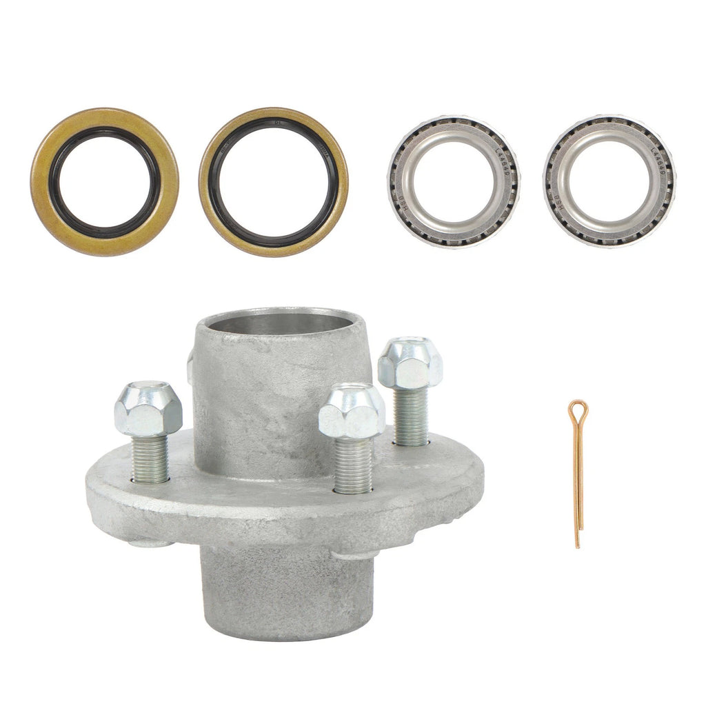 Set of 4 Trailer Hubs with Bearing Kit for 2000lb Spindle (1" or 1.0625")