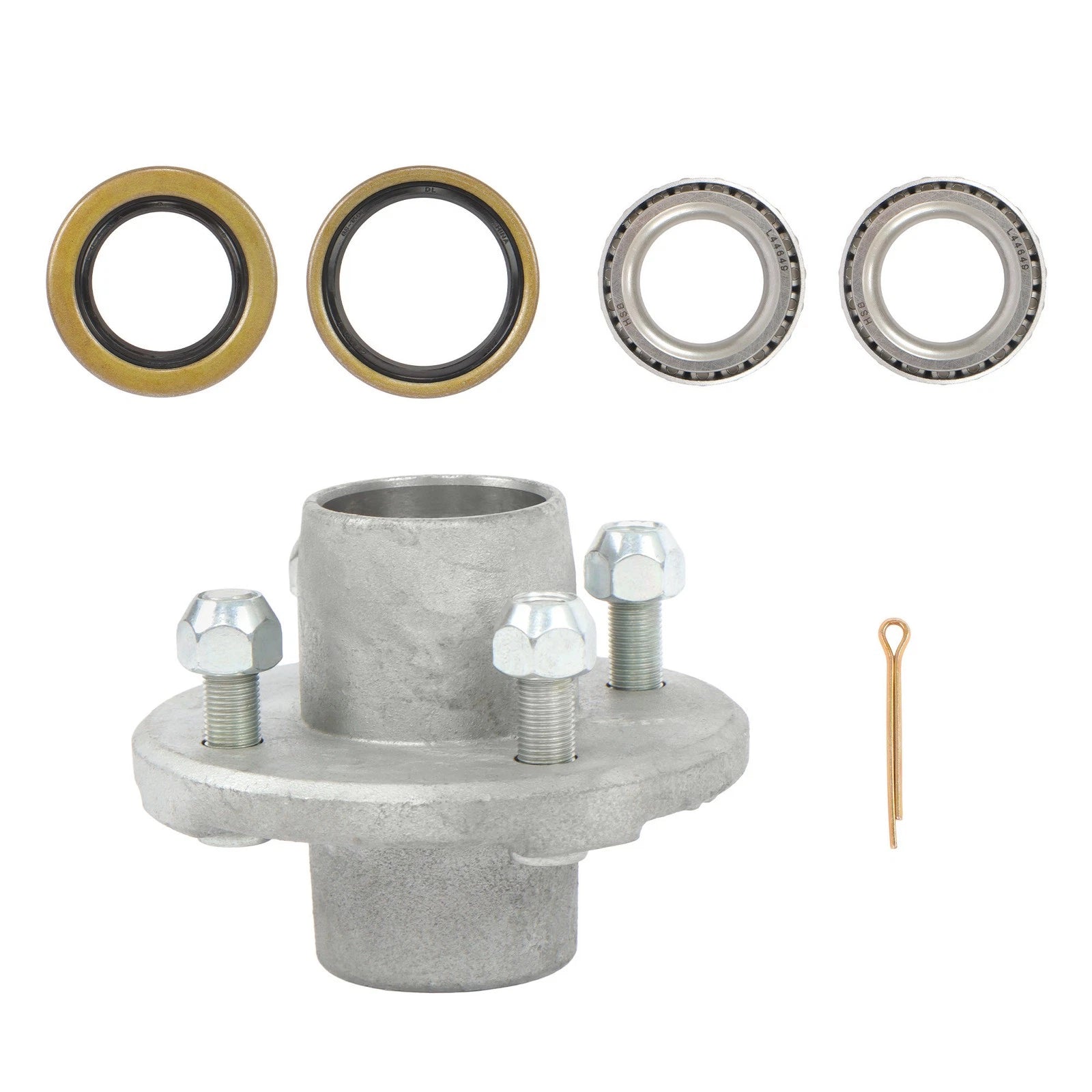 Set of 4 Trailer Hubs with Bearing Kit for 2000lb Spindle (1" or 1.0625")