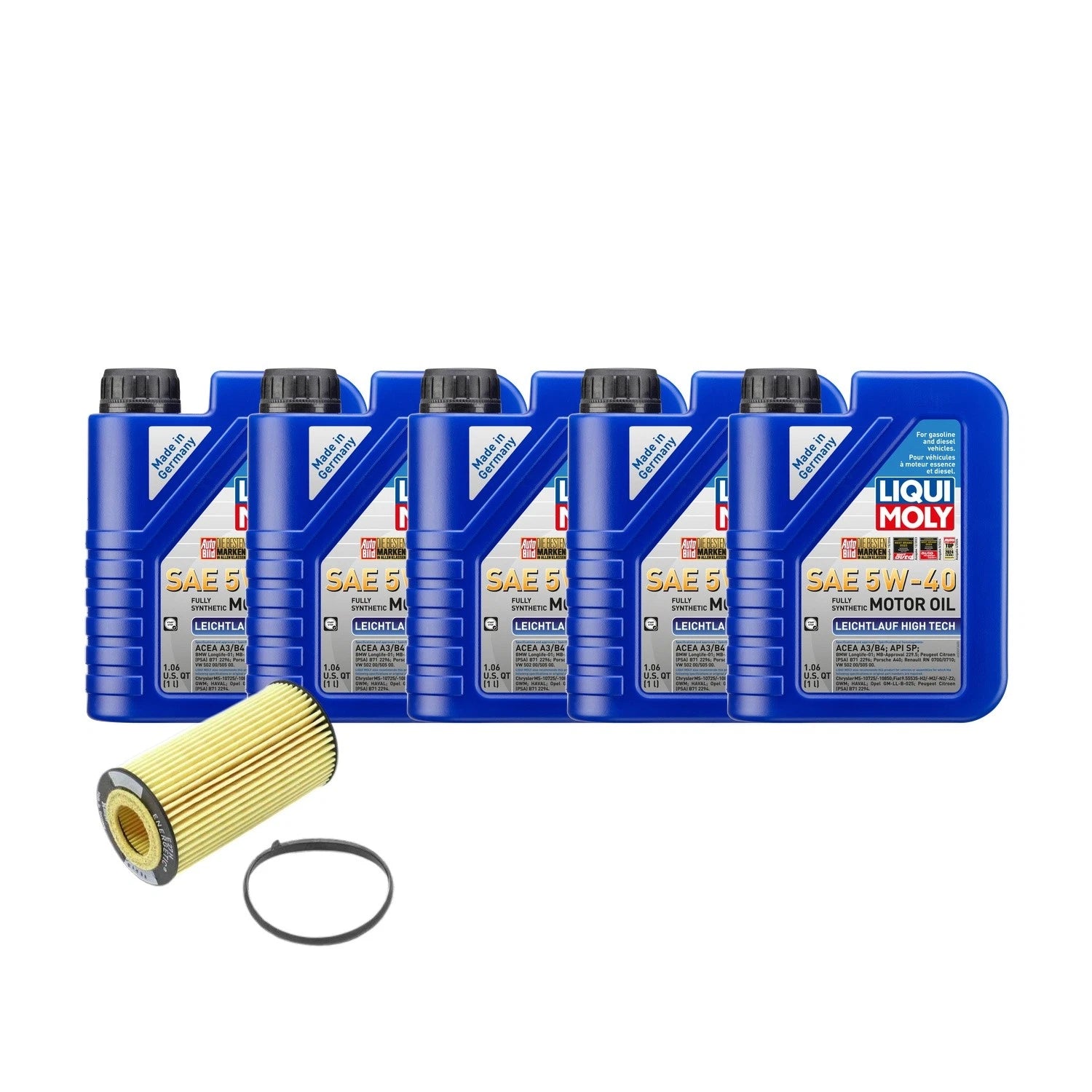 5L Liqui Moly Leichtlauf 5W-40 Oil Change Kit for Audi L4 2.0L (2010–2023)