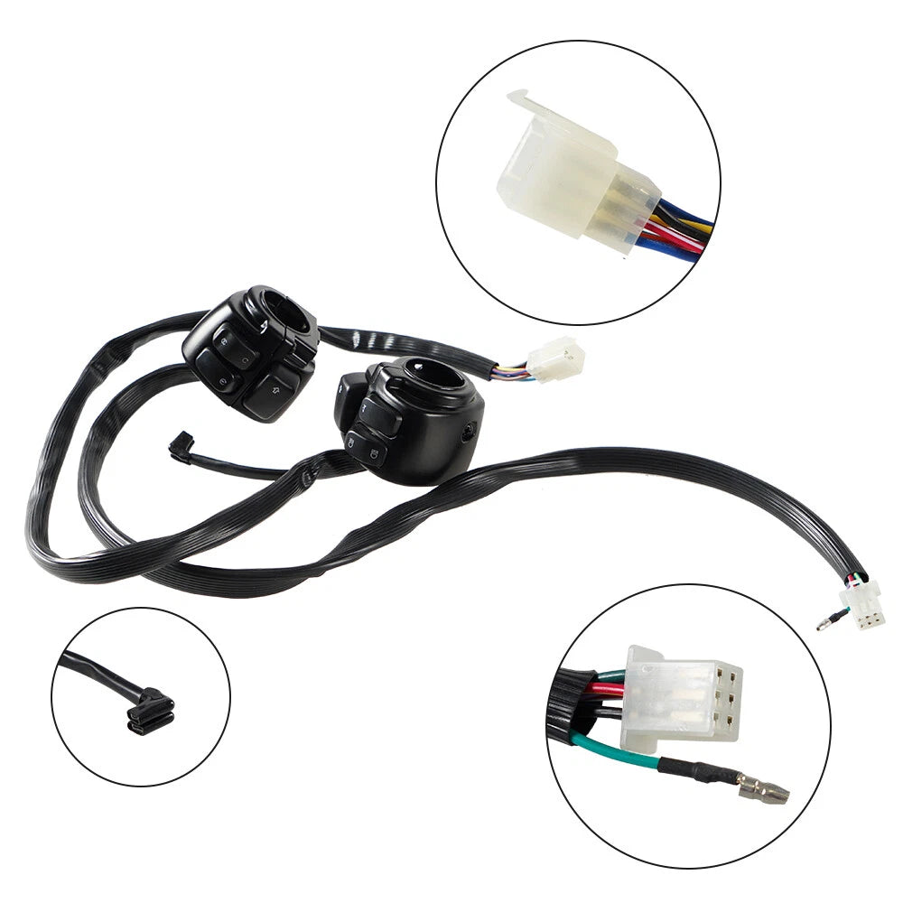Handlebar Control Switches + Wiring Harness for Harley Sportster Dyna (1996–2012)