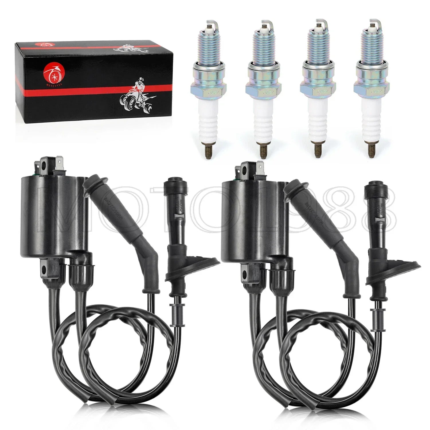 Ignition Coil Pack & Spark Plug + Cap for Honda Shadow VLX 600 VT600 (1988–2007)
