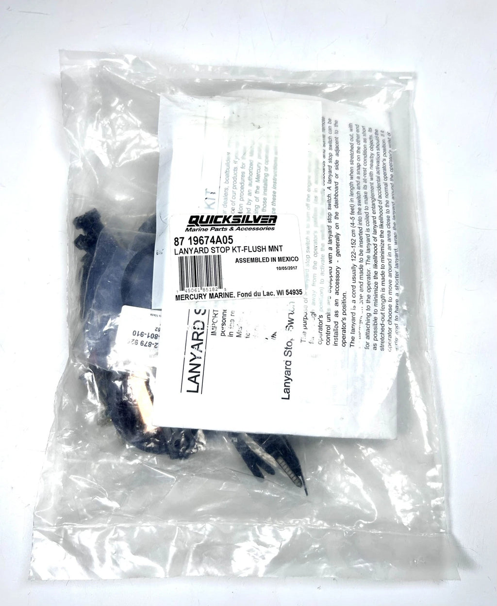 Marine Flush Mount Lanyard Stop Switch Kit for Quicksilver (87-19674A05)