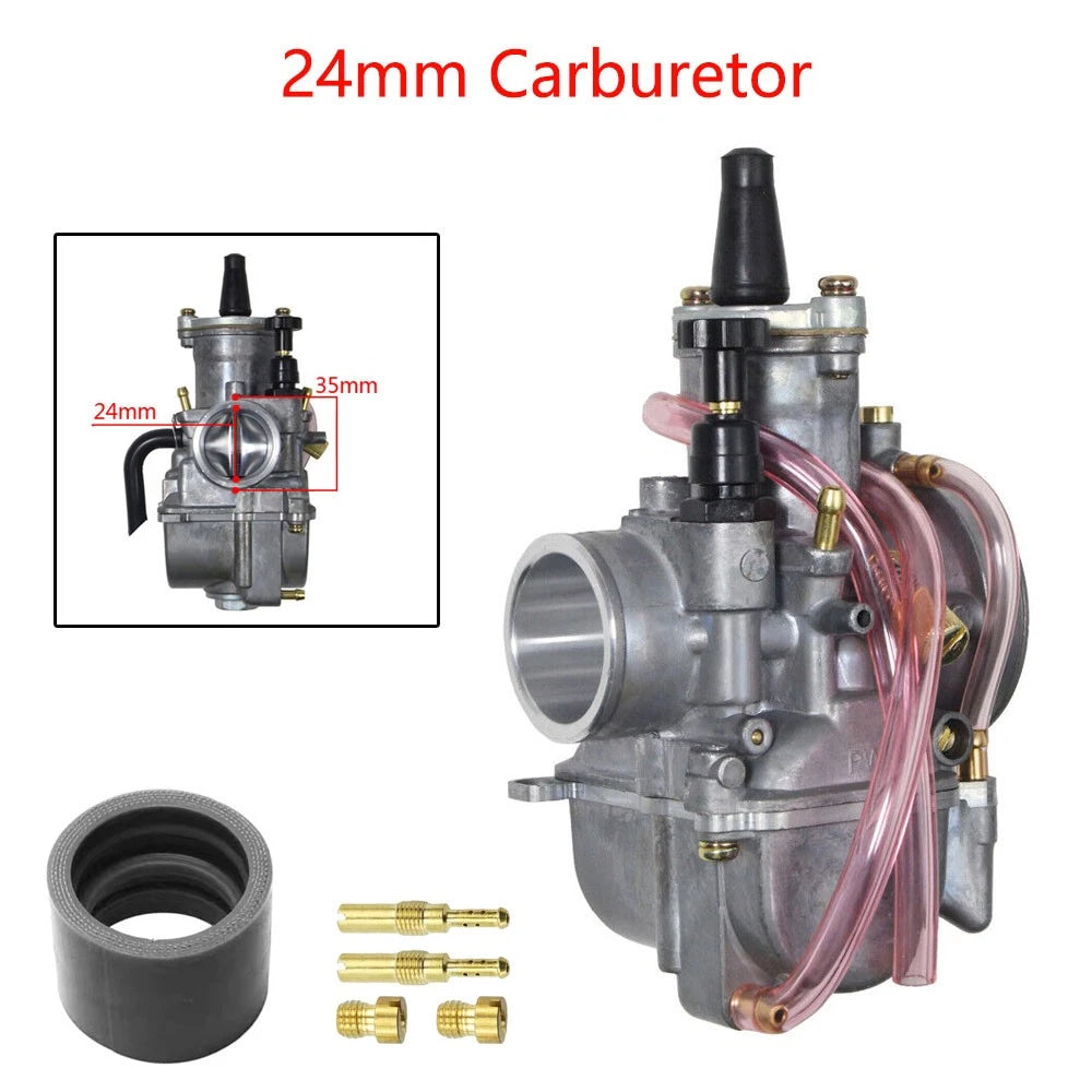24mm Carburetor with Power Jet for PWK24 (90–125cc 2/4 Stroke)