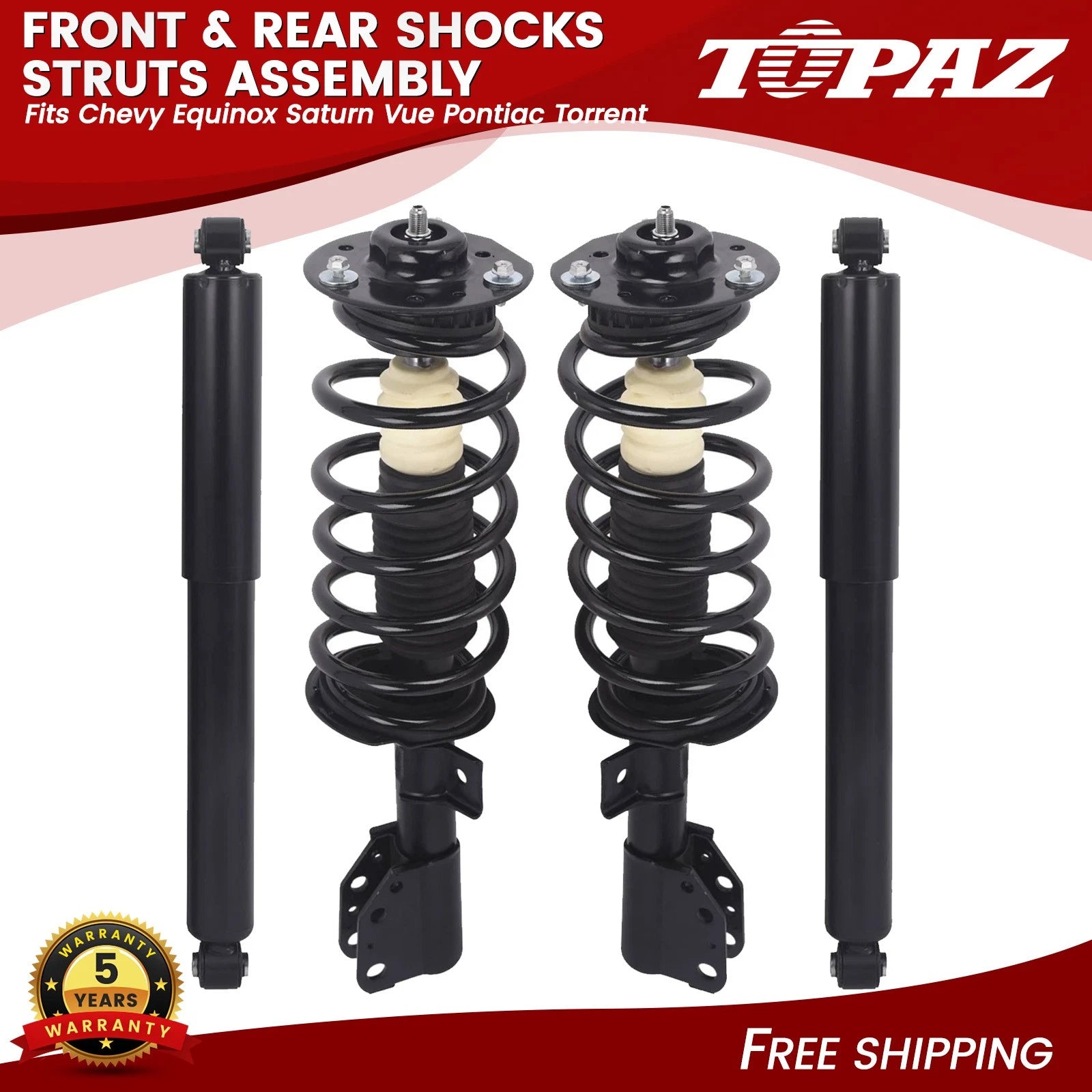 Set of 4 Shocks Struts Assembly for Chevy Equinox Saturn Vue Pontiac Torrent (2005–2010)