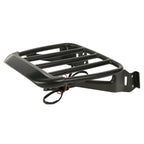 Black Two-Up Detachable Luggage Rack with LED Light for Harley Softail (1984-2005)
