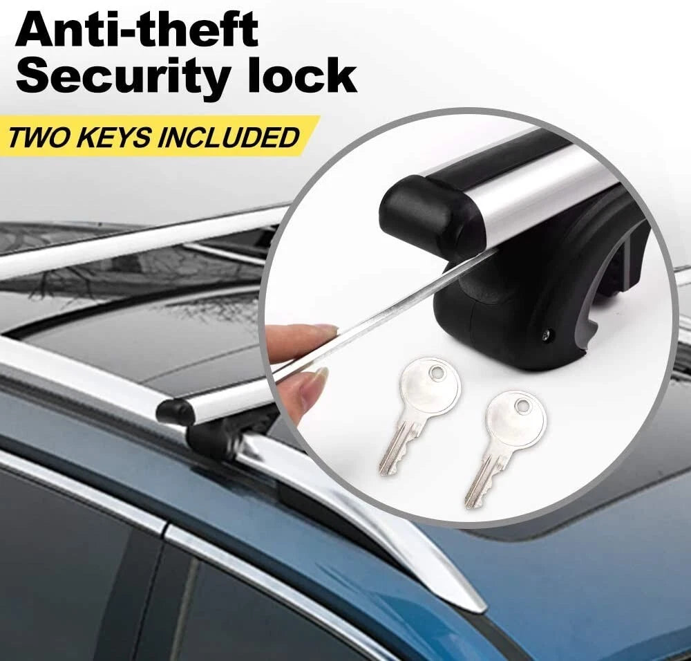 Set of 2 Roof Rack Cross Bars for Car Top Cargo Luggage (53")