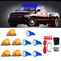 5X Amber Lens Cab Marker Running Lights + Blue LED Bulb + Wire Pack for Chevy