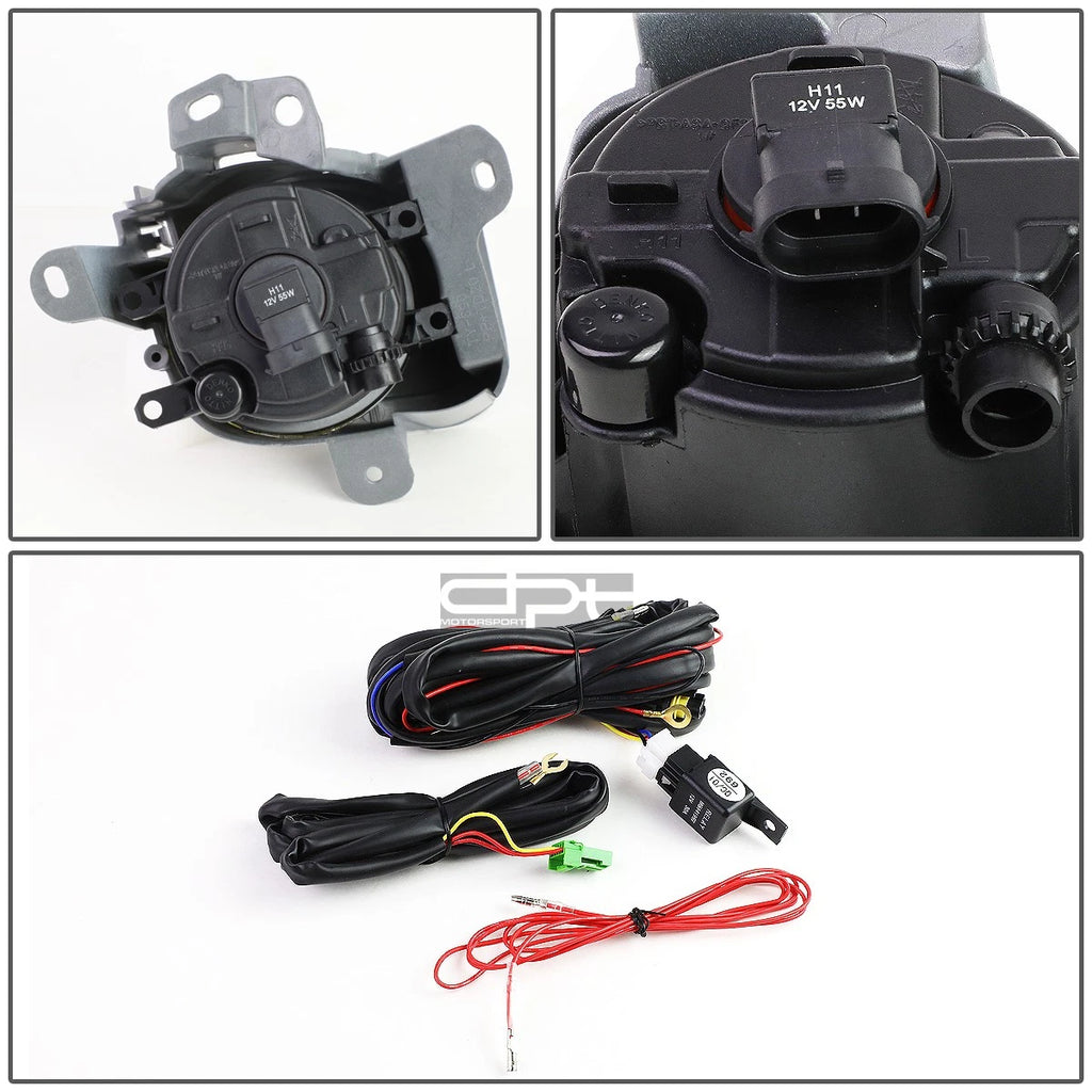 Pair of Fog Lights with Switch, Harness, Bezel for Toyota Prius (2010–2012)
