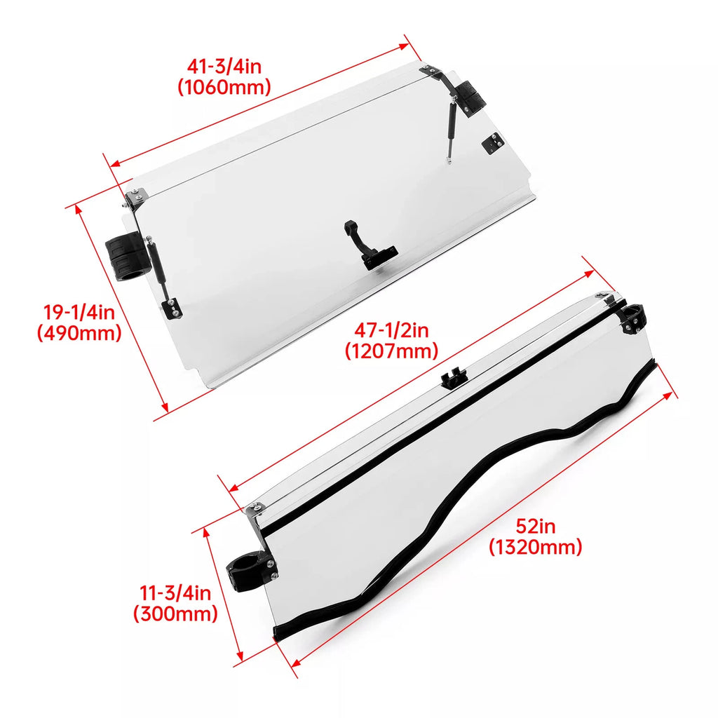 Scratch Resistant Flip Windshield for Can Am Commander 800/1000/MAX (2011–2020)
