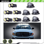 5X Smoke Round Cab Marker Light Cover T10-6 SMD-Ultra White LED for Chevy