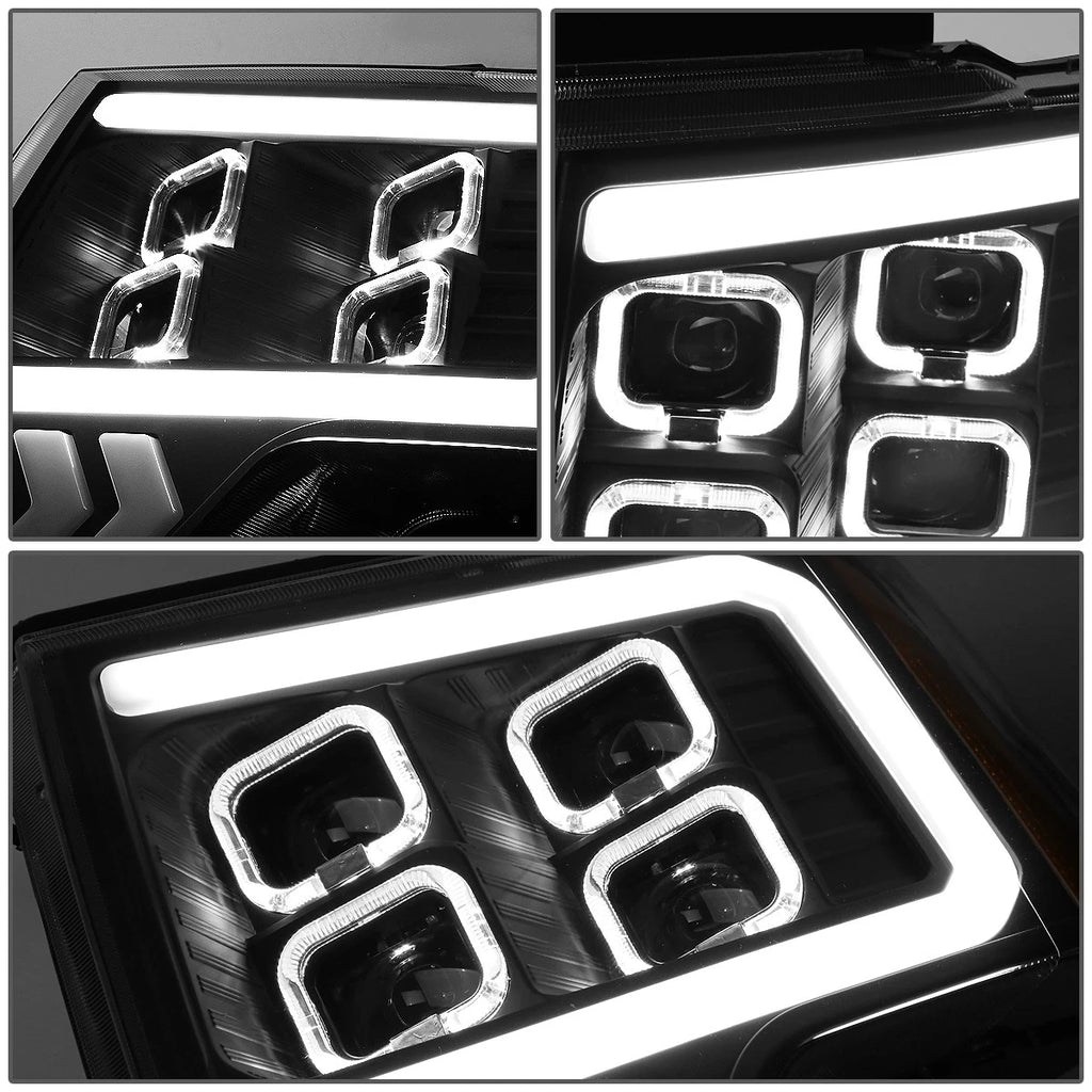 LED DRL Halo Quad Projector Headlight Lamps for Ford F-150 (2009–2014)