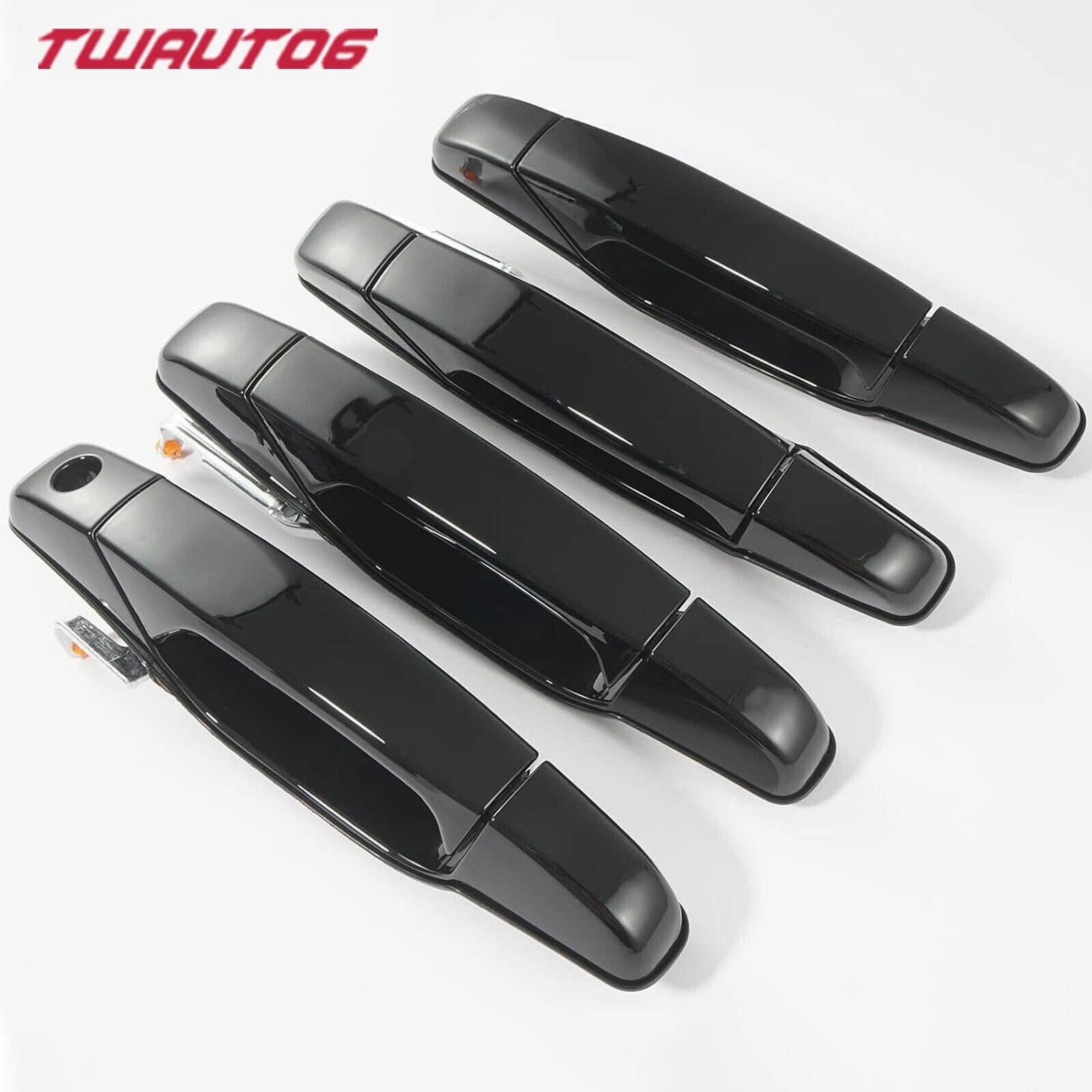 Front & Rear Gloss Black Door Handles for 2007-2009 Chevrolet Tahoe (4.8L)