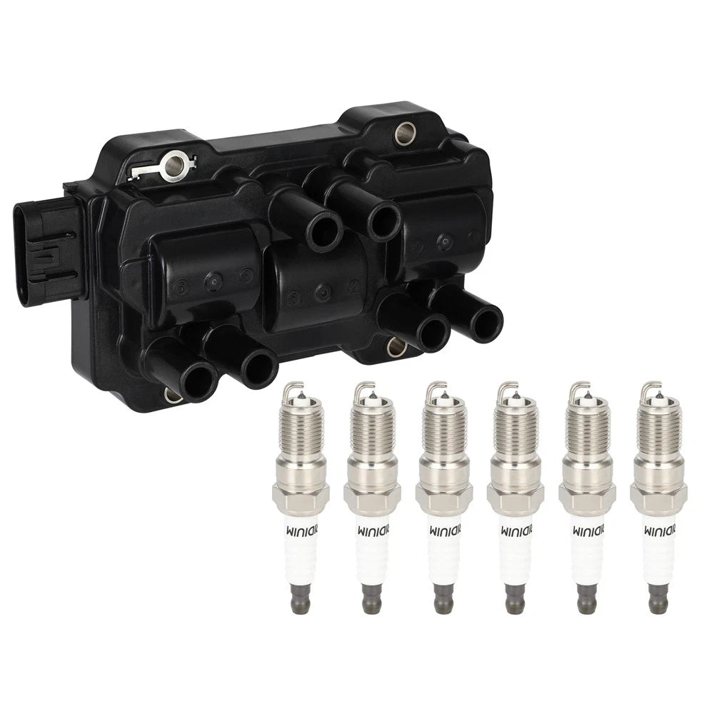 Set of 6 Ignition Coils & Spark Plugs for Chevy Impala Uplander Malibu (2000-2015)