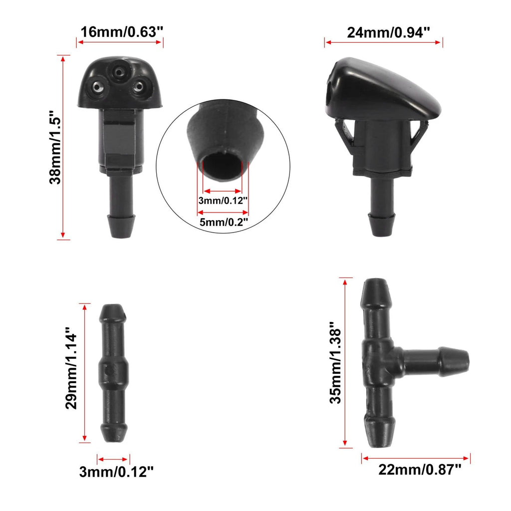 7pcs Windshield Wiper Fluid Squirter Nozzle for Hyundai Tiburon (2003–2008)