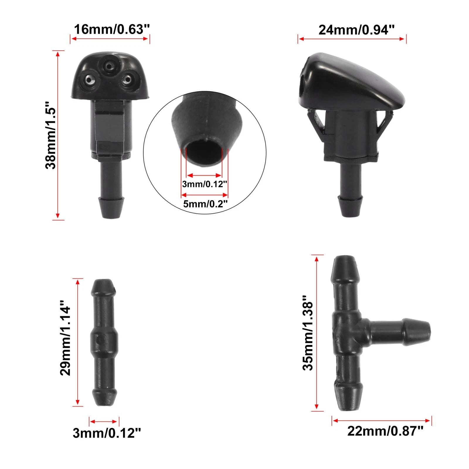 7pcs Windshield Wiper Fluid Squirter Nozzle for Hyundai Tiburon (2003–2008)
