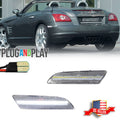 2X White LED Clear Lens Rear Side Marker Lights for Chrysler Crossfire (2004–2008)