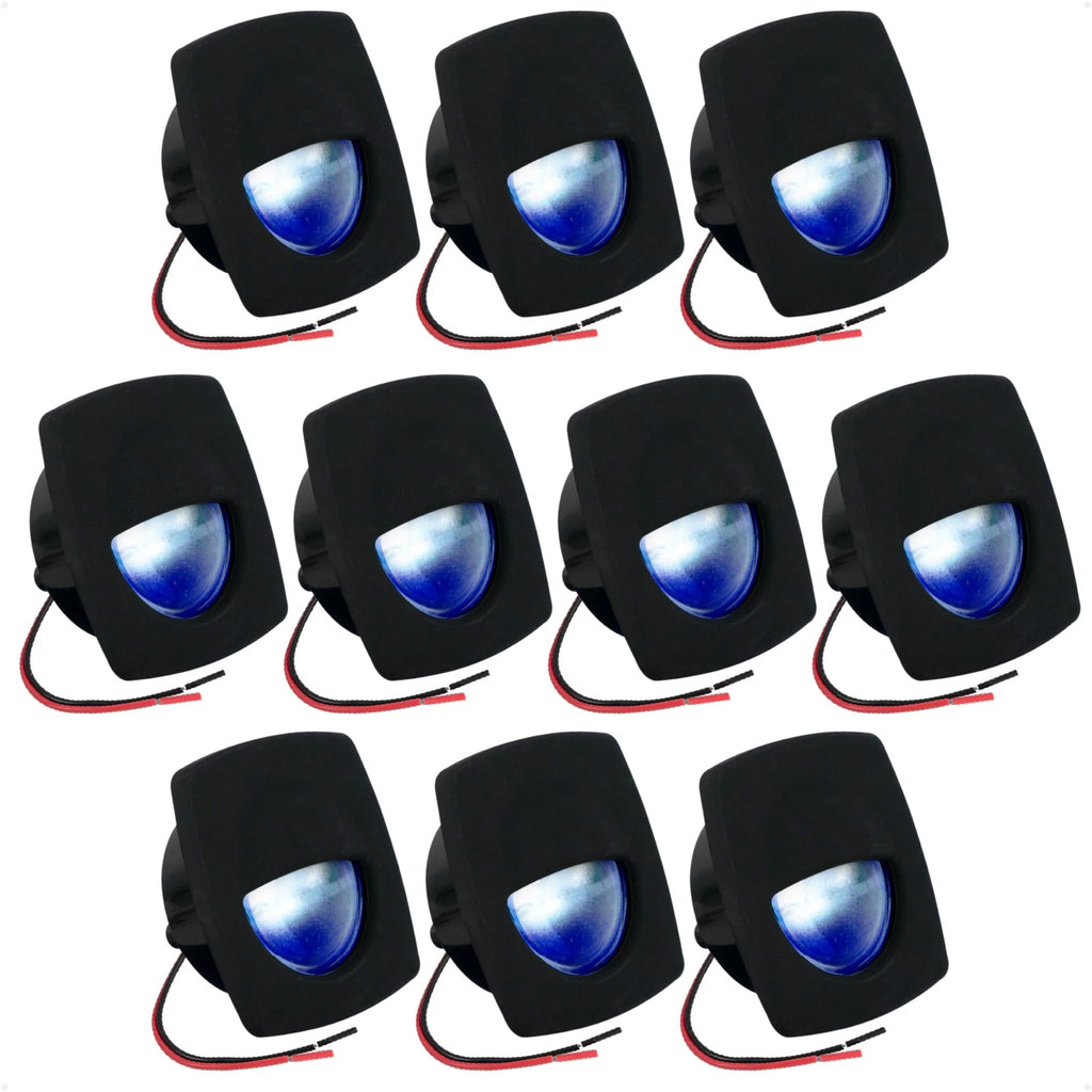 10X LED Companion Way Light for Marine Courtesy (Square, Blue)