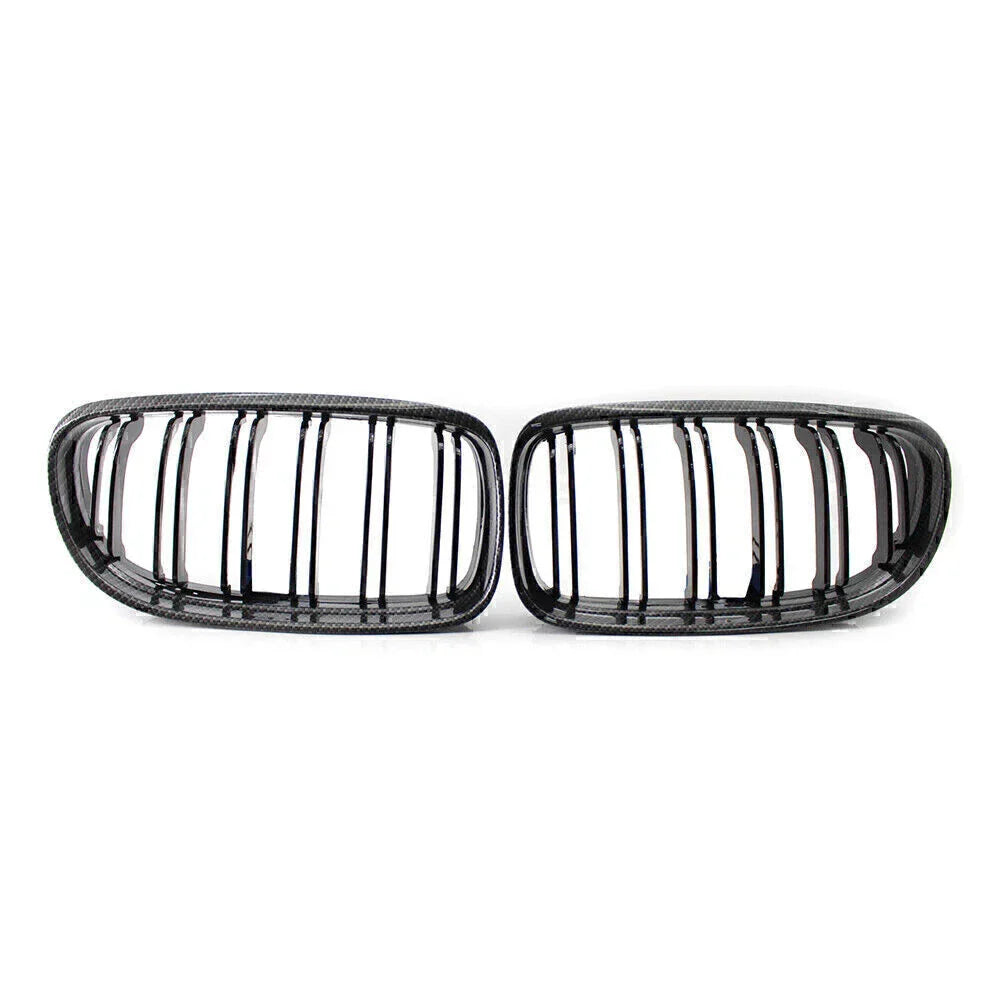 Carbo & Black Double Slat Front Kidney Grille for BMW E90 E91 325i 328i 335i (09-12)