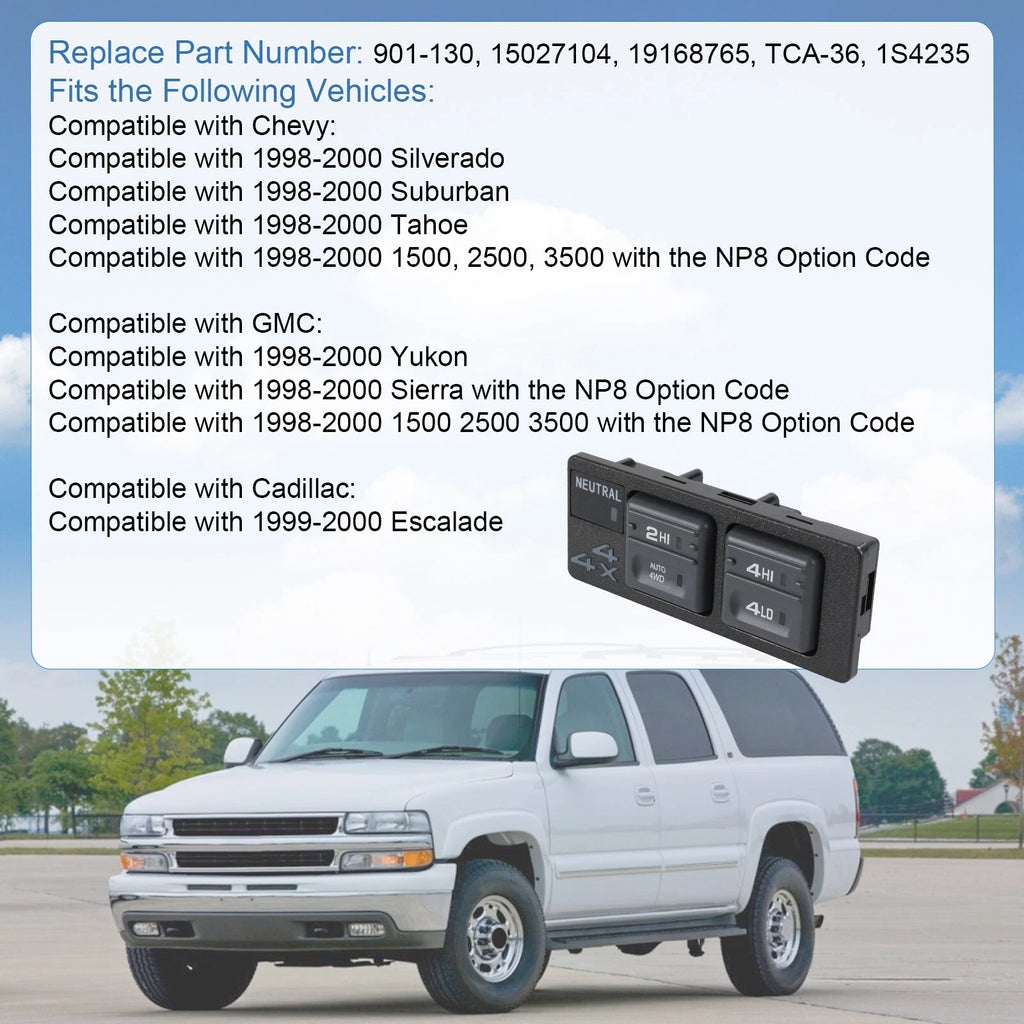 Four Wheel Drive Switch for Chevy K1500 GMC (1990-1999)