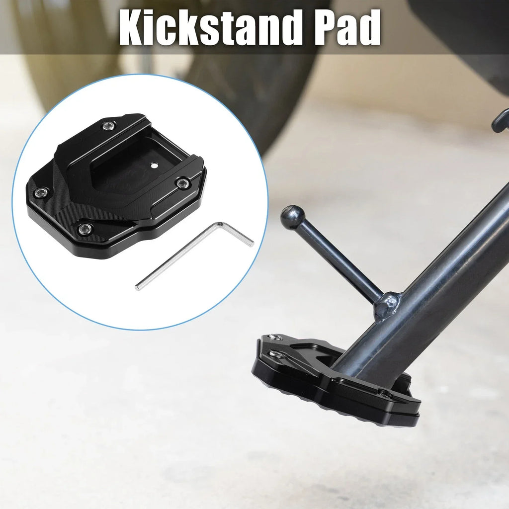 Aluminum Alloy Motorcycle Kickstand Plate Pad for BMW with Wrench Black