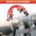 Set of 10 Spark Plug Wire Ignition Coil Cables for Ford F-150, Mustang (1979–1995)