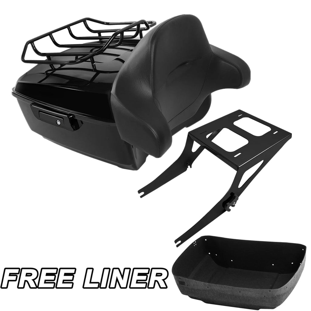 Trunk Backrest Pad Mount Rack for Harley Fat Boy FLST (2008–2016)