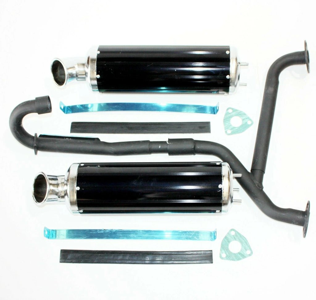 Twin Exhaust Pipe for Hummer 250cc ATV - Black Alloy Muffler