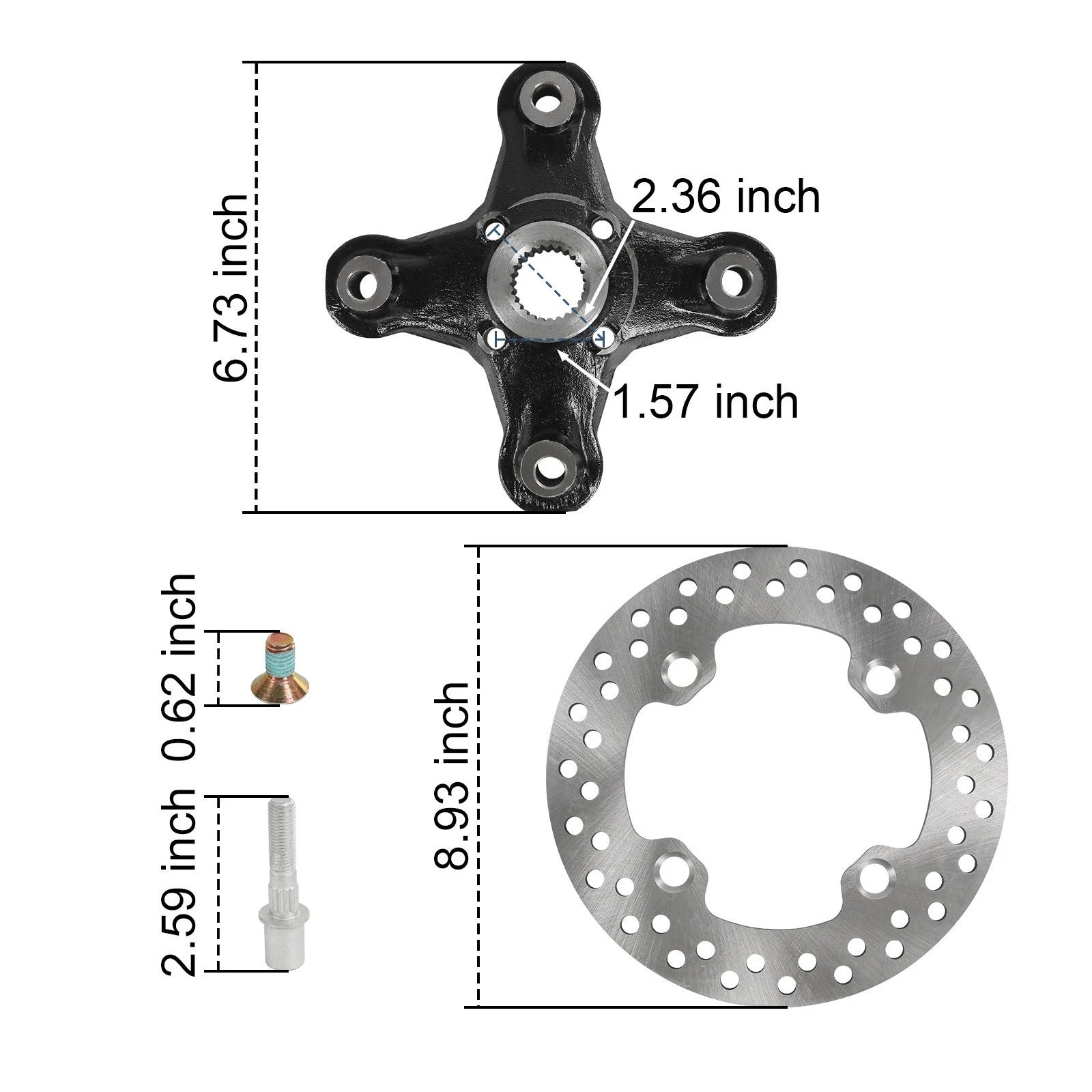 Wheel Hub & Brake Rotor for Can-Am Renegade 450 570 650 800 850 1000