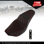 Step-Up Seat for Harley Touring Electra Glide Street (2008–2020) Red Lattice Stitch
