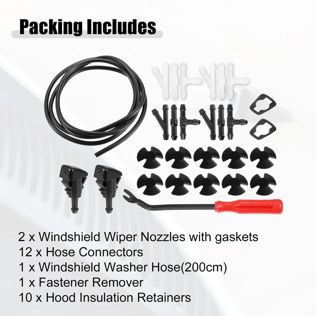 Set of 2 Front Windshield Washer Nozzle Kit for Jeep Grand 