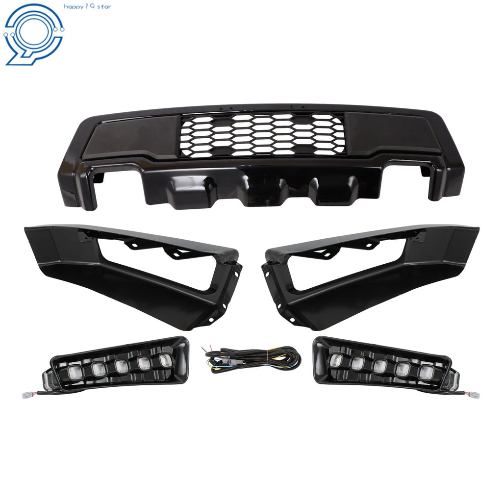 Textured Black Steel Bumper with LED for Ford F150 (2015–2017)