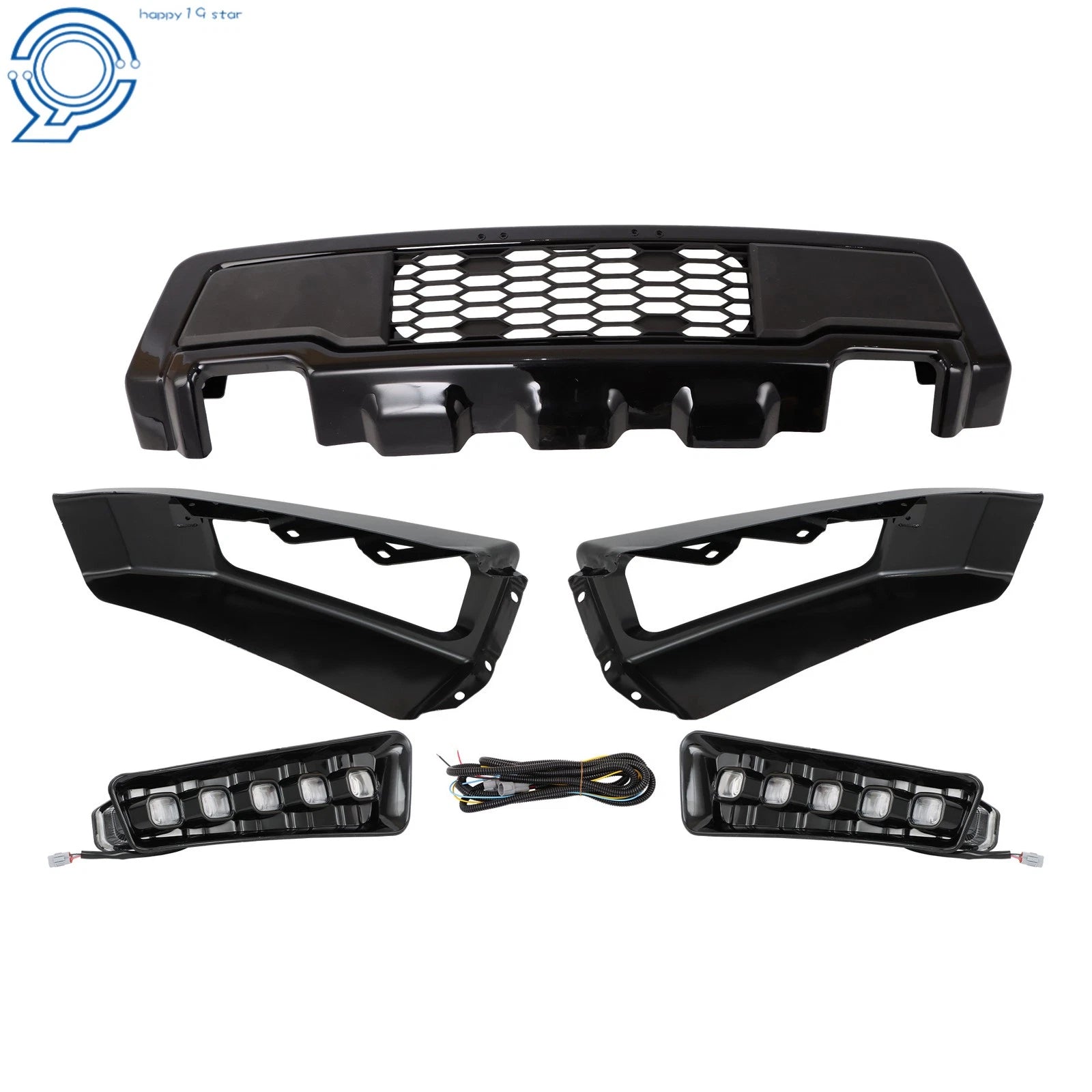 Textured Black Steel Bumper with LED for Ford F150 (2015–2017)