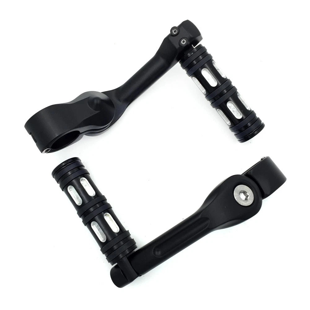 5" Black Foot Peg Kit for Honda GoldWing/Yamaha Roadstar (1.25" Engine Guard)