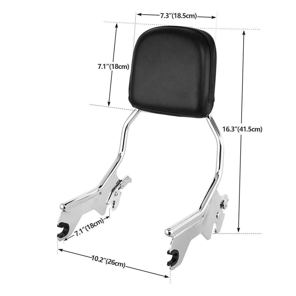 Chrome Sissy Bar Backrest for Harley Softail Heritage Classic (2018-2025)