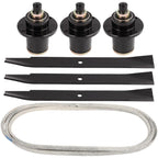 Set of 4 Deck Blade Belt Spindle Kit for Bad Boy CZT ZT Pup (60 Inch) 037-6015-50