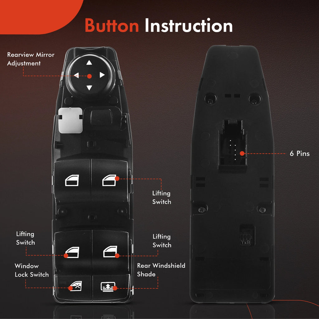 Power Window Switch for BMW 320i, 328i, 330i, 335i, M3 (2012–2017)