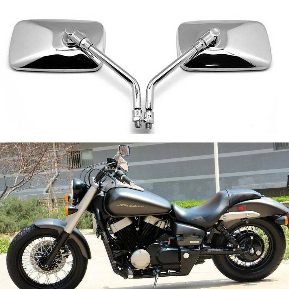 2X 10mm Motorcycle Rearview Side Mirrors for Harley Honda Suzuki Yamaha