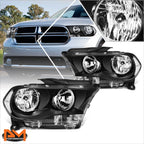 Direct Replacement Headlight for Dodge Durango (2011–2013) - Clear Corner Black